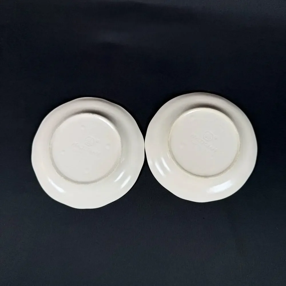 Lot of 4 Pfaltzgraff White Scalloped Plates & Bowl Made in USA